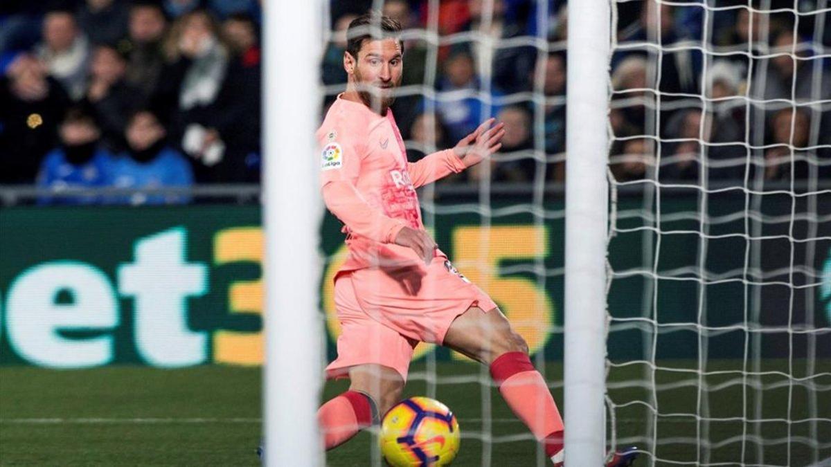 Leo Messi volvió a ver puerta en el primer partido del año en Getafe