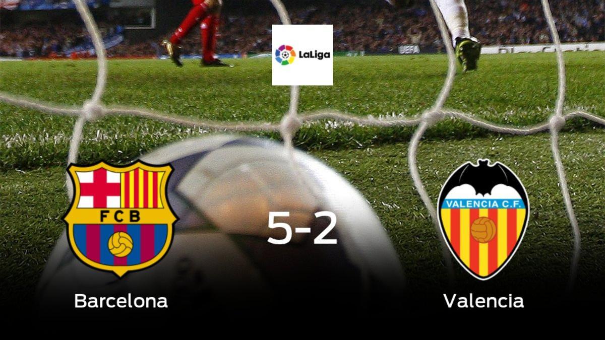 Los tres puntos se quedan en casa: goleada del Barcelona al Valencia (5-2)