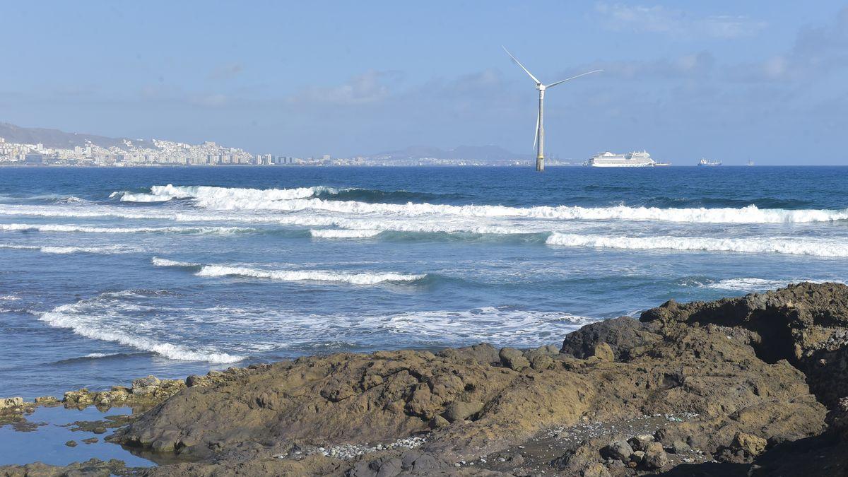 Costa de Gran Canaria durante estos días de viento y fuerte oleaje.