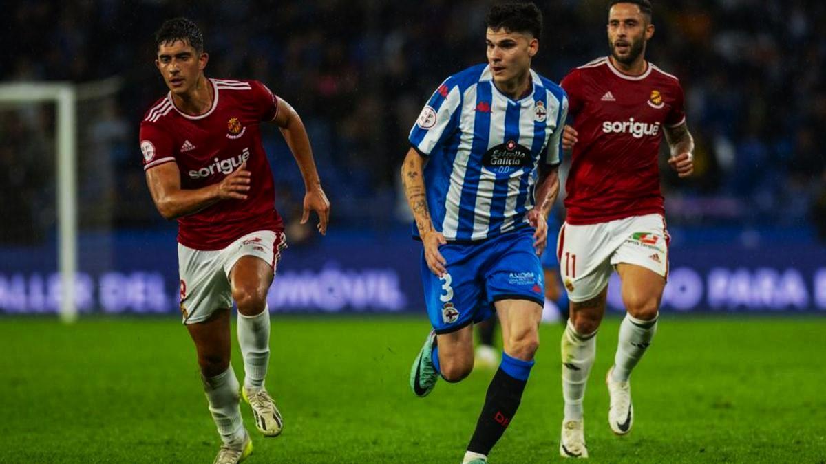 Alberto Retuerta, durante un partido con el Deportivo de La Coruña en la presente temporada.