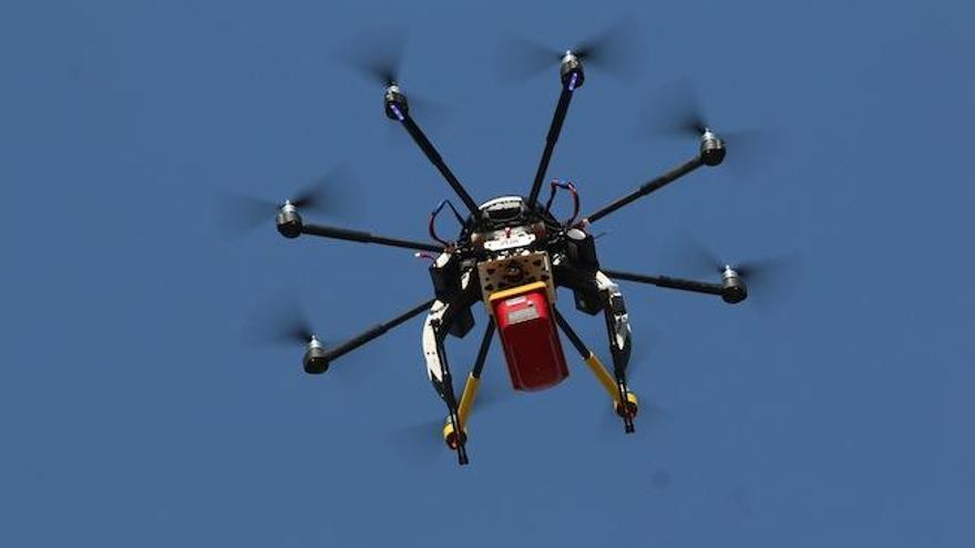 Dron que mide la contaminación atmosférica.