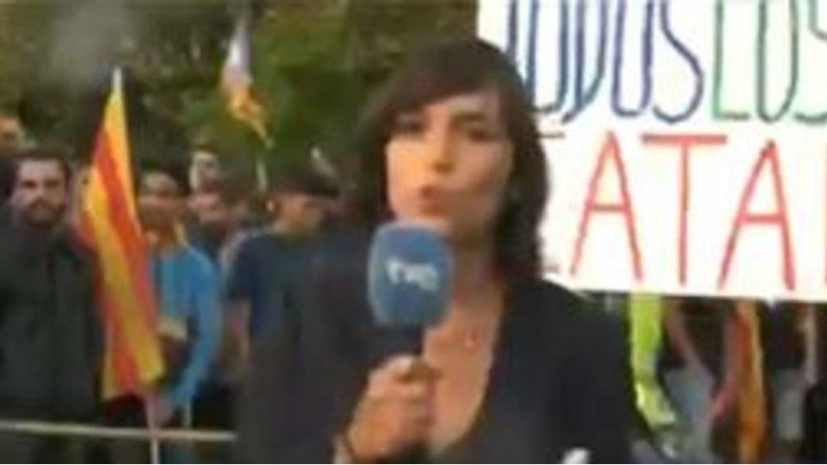 Ángela García Romero, durante la agresión