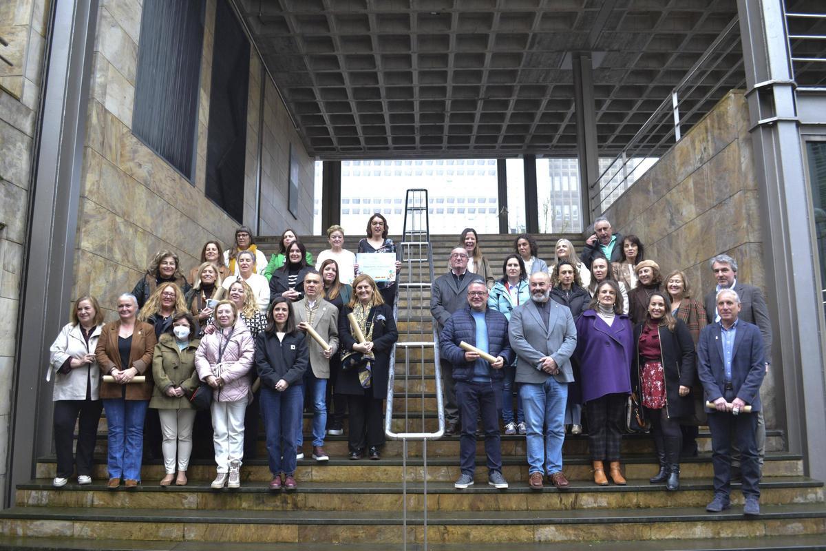 Responsables regionales, locales y de Unicef, en Oviedo, este miércoles.