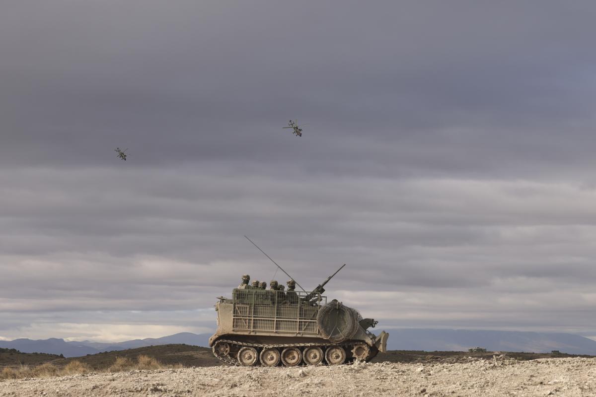 El Rey Felipe VI asiste a un ejercicio de evaluación de la operación ‘Enhanced Force Presence’