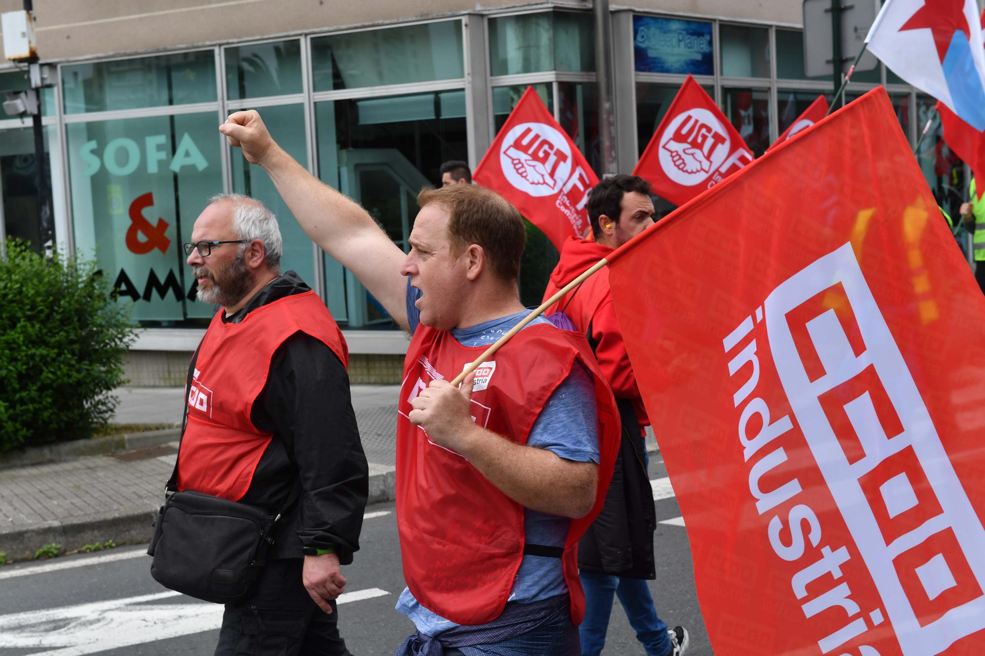 Manifestación de los trabajadores del metal en A Coruña