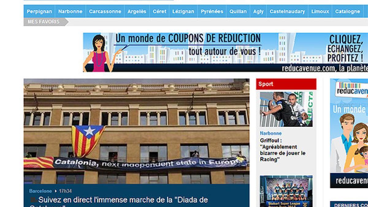 La página web de L'Indépendant.