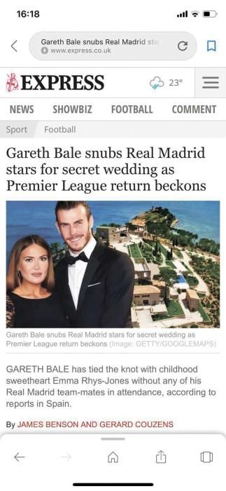 Gareth Bale: una boda de impacto