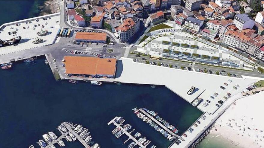 Propuesta que presentó el Concello a Portos de Galicia para la reordenación del espacio portuario de Portonovo. // FdV