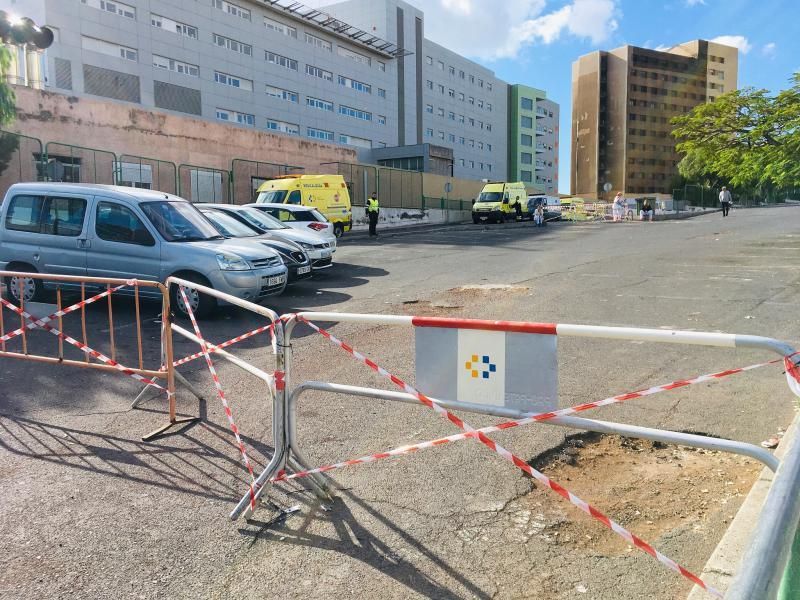 Obras en el aparcamiento de La Residencia.