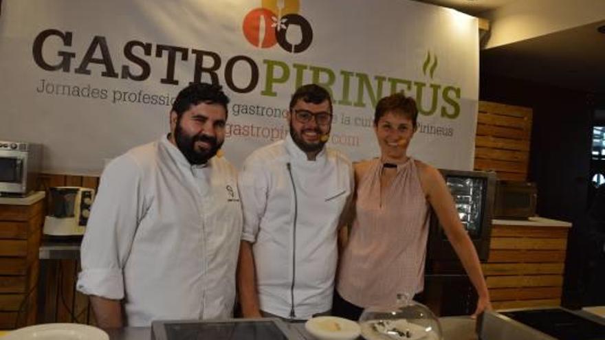 Sergi Fernández, Eugenio de la Fuente i Sílvia Culell, al taller d&#039;ahir