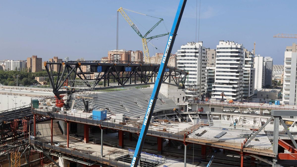 Una imagen del estado actual de las obras del Roig Arena