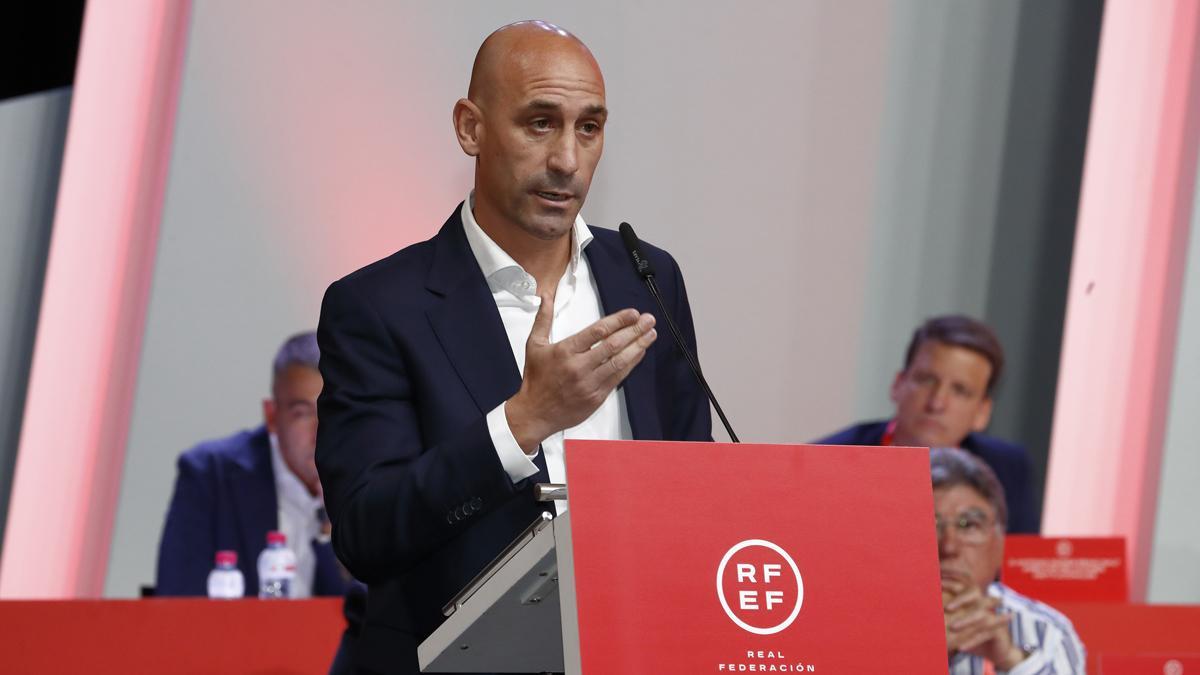 Luis Rubiales, durante su intervención