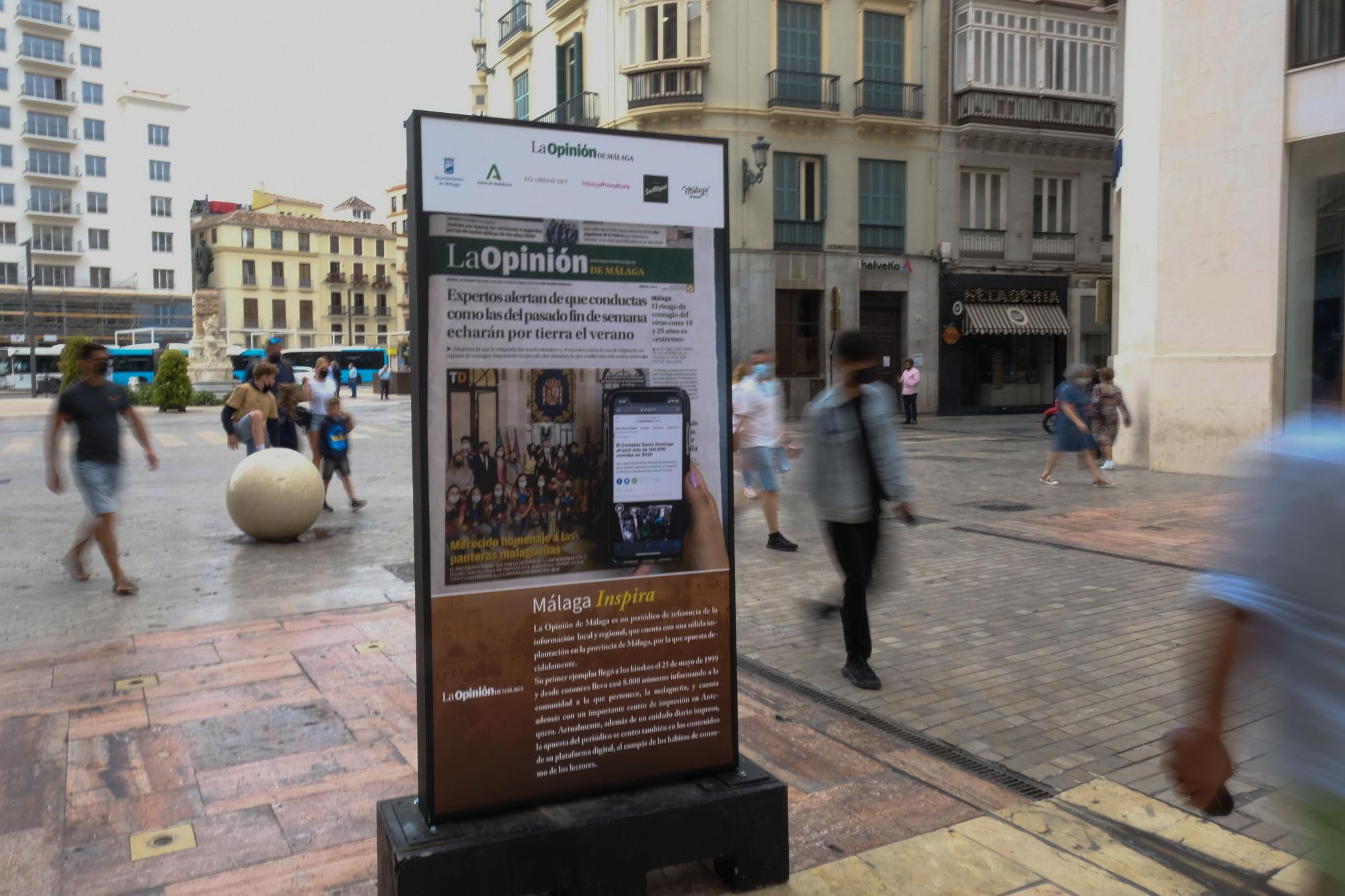 Exposición fotográfica 'Málaga Inspira', en la calle Larios