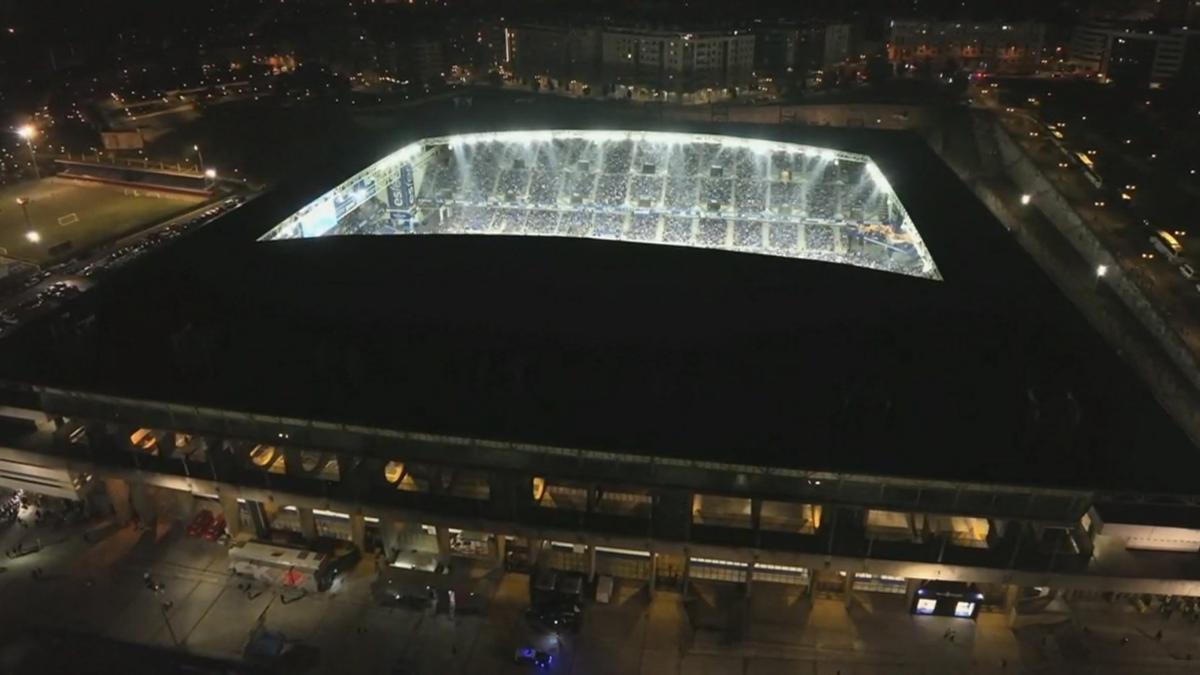 La imagen que ha emitido LaLiga durante la protesta por el partido en Miami