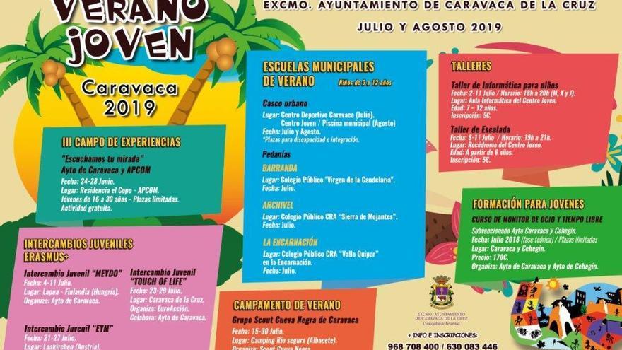 Juventud Caravaca lanza su oferta de actividades para los meses de verano