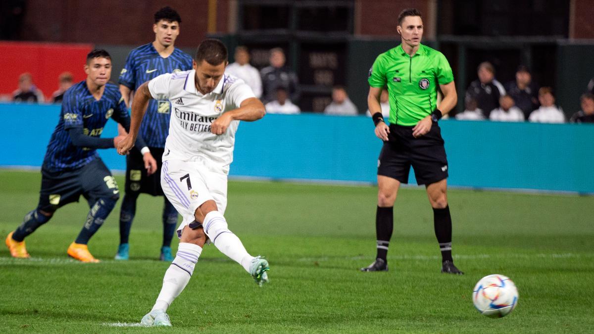 Hazard, durante la pretemporada con el Real Madrid