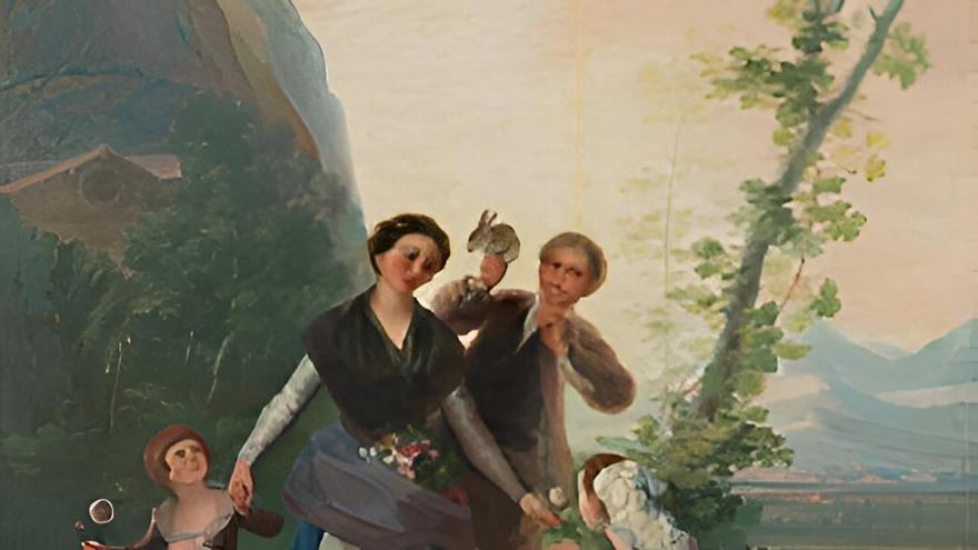 Una representación de Francisco de Goya, en el cartón para tapices dedicado a Las floreras,de 1786.