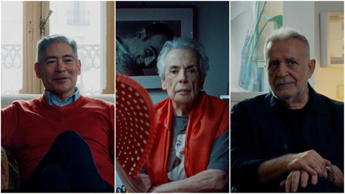 Boris Izaguirre, Colita y Enric Majó en el documental sobre Terenci Moix. 