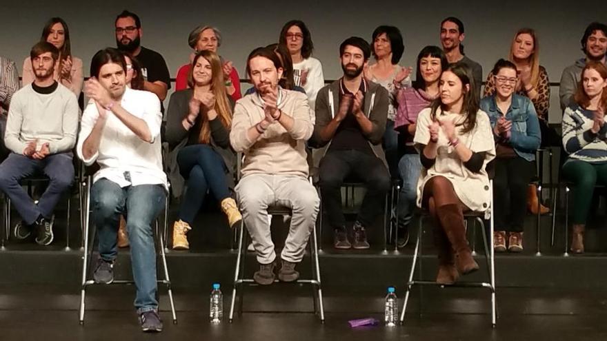 Pablo Iglesias en su acto de campaña  electoral en Murcia