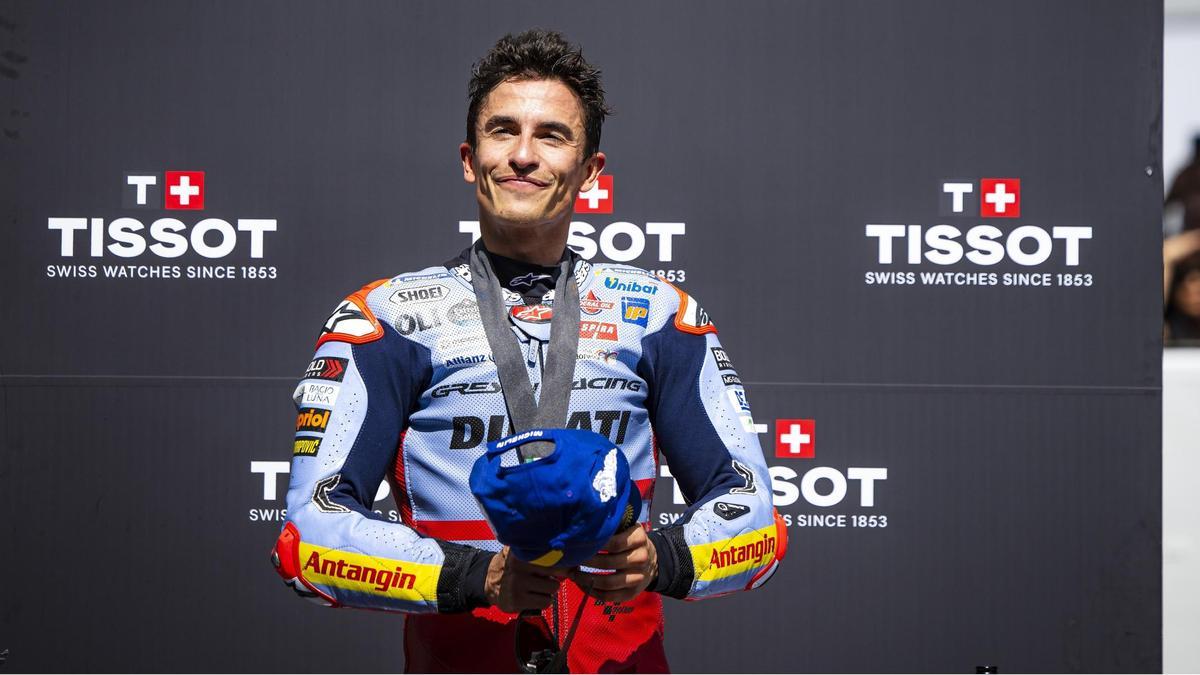Marc Márquez sonrie, como siempre, tras un nuevo podio, hoy, en MotoGP.