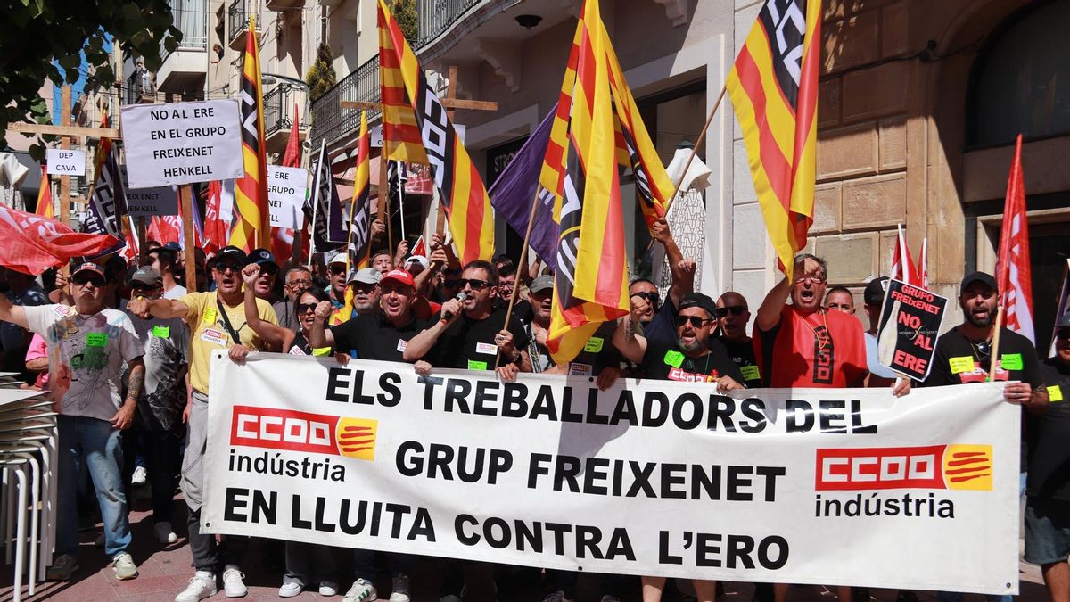 Manifestación contra el ERE de Freixenet