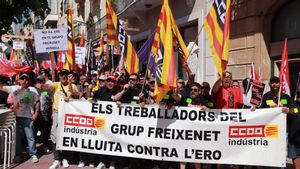 Manifestación contra el ERE de Freixenet