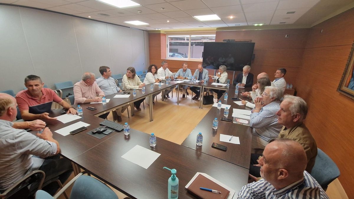 Reunión de Concepción Saavedra con alcaldes de la comarca.