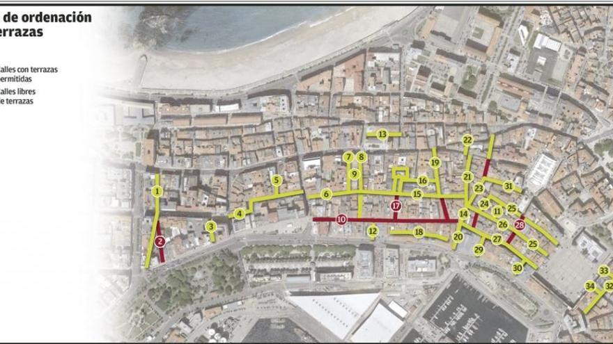 El plan de terrazas en 34 vías peatonales deja instalarlas salvo en tres y calle Real