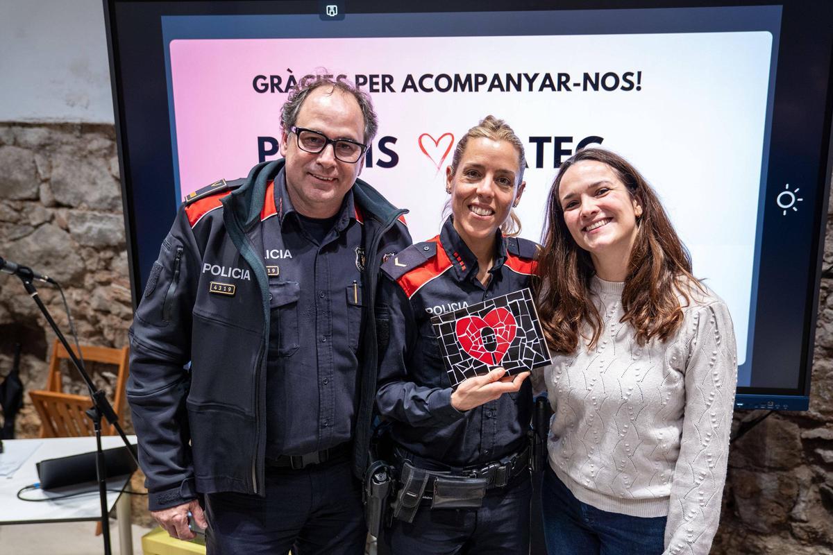 Carles Vallès, Elisabet Vidal i Anna Suárez, de l'Oficina de Comunicació de la Regió Policial Central