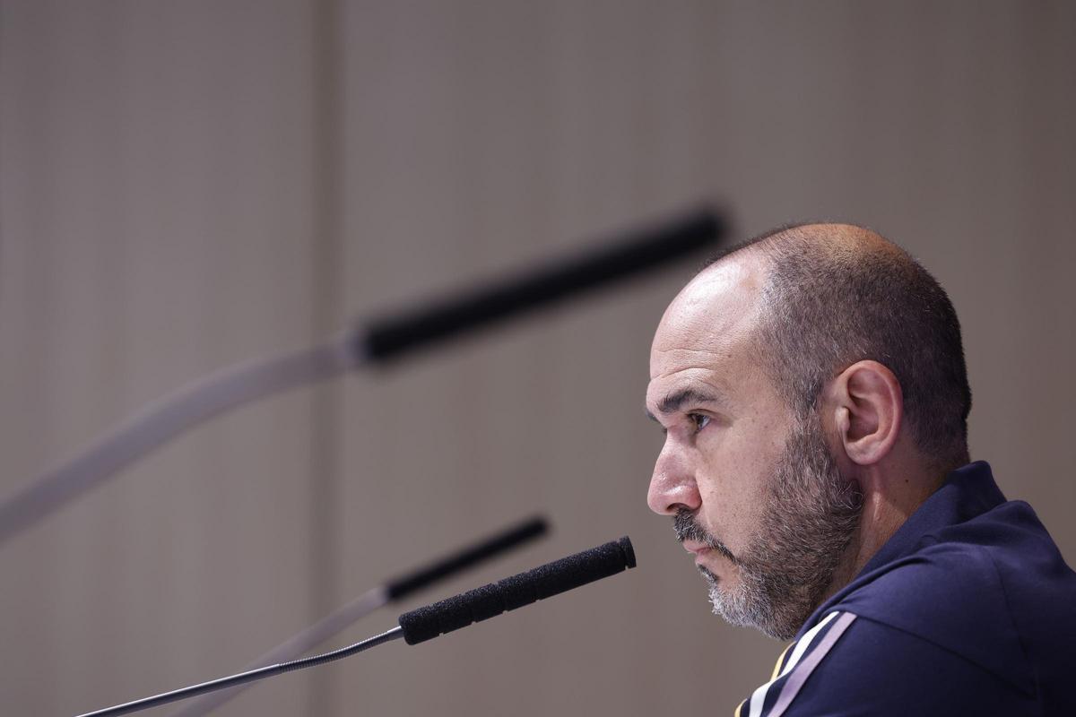 El técnico del Madrid atiende a los medios en la previa de la Final Four