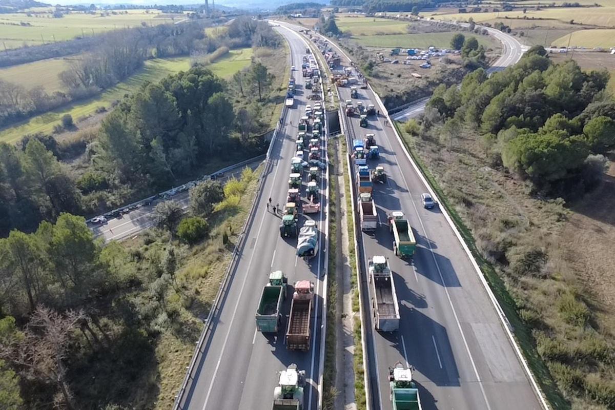 Imatge aèria del tall dels pagesos a Pontós.