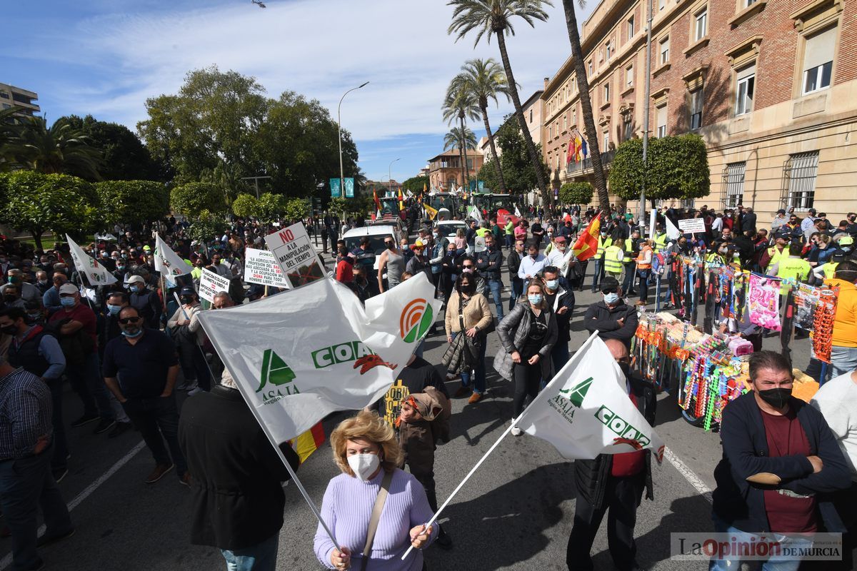 Miles de agricultores y ganaderos toman las calles de Murcia