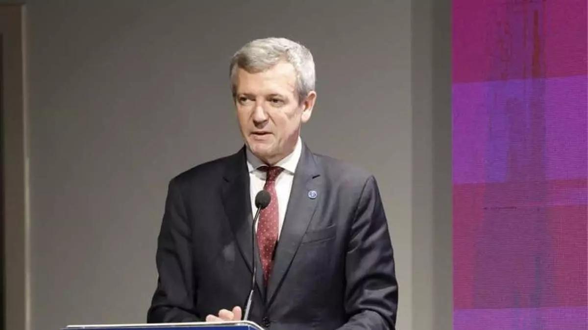 Alfonso Rueda, durante su discurso.