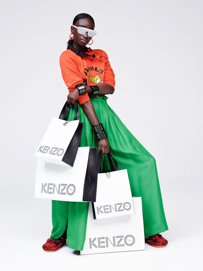 Colección Kenzo x H&M: mix verde y naranja
