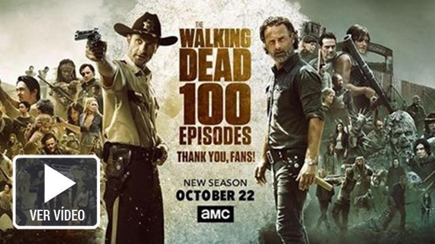 Póster para celebrar los 100 episodios de &#039;The Walking Dead&#039;.