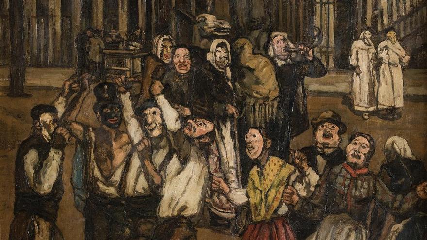Detalle de la obra 'Carnaval en las Ventas', de Gutiérrez Solana.