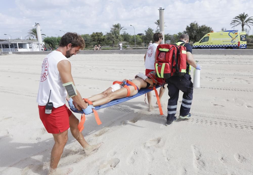 Los socorristas han rescatado a 47 personas en las playas de Palma