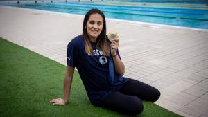 Sabadell 25/03/2025 DEPORTES Entrevista a Judith Forca nadadora de waterpolo embarazada en el CN Sabadell FOTO ELISENDA PONS