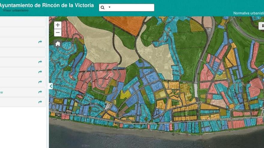 Imagen del visor de urbanismo en la web municipal.