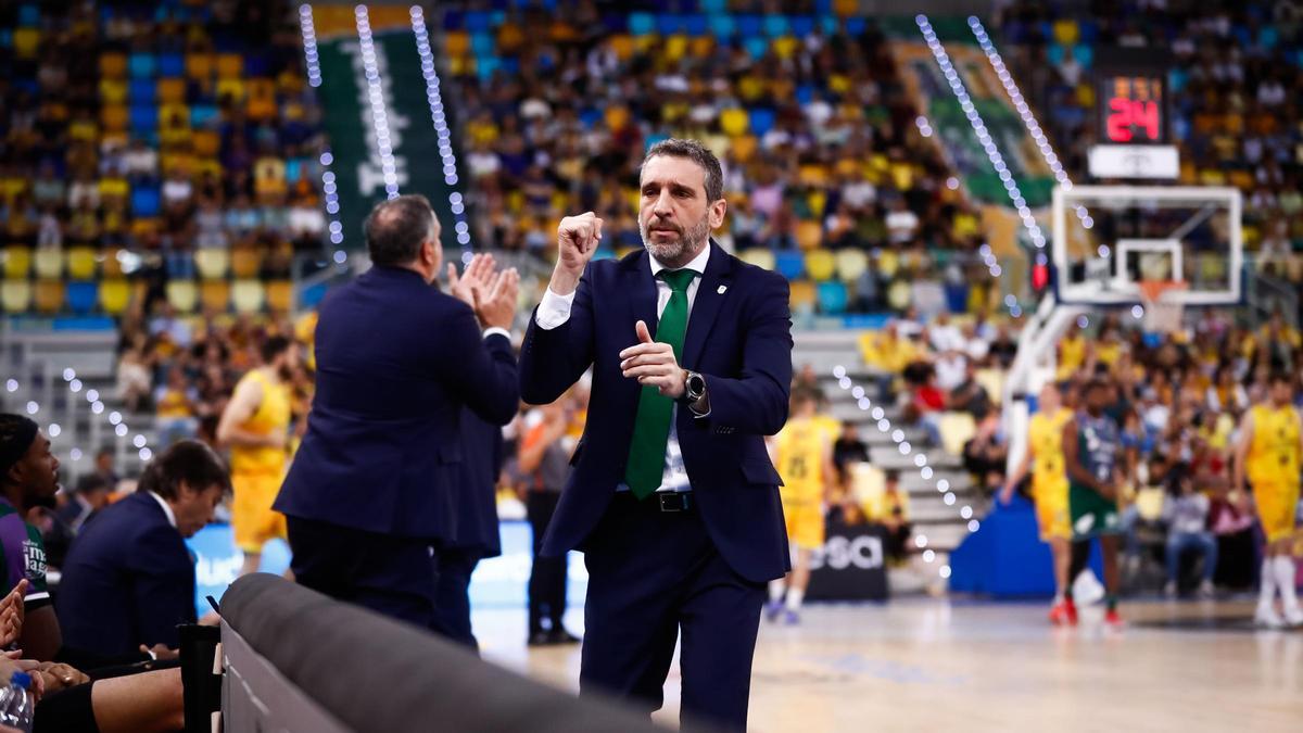 Ibon Navarro, durante el partido en el Gran Canaria Arena.