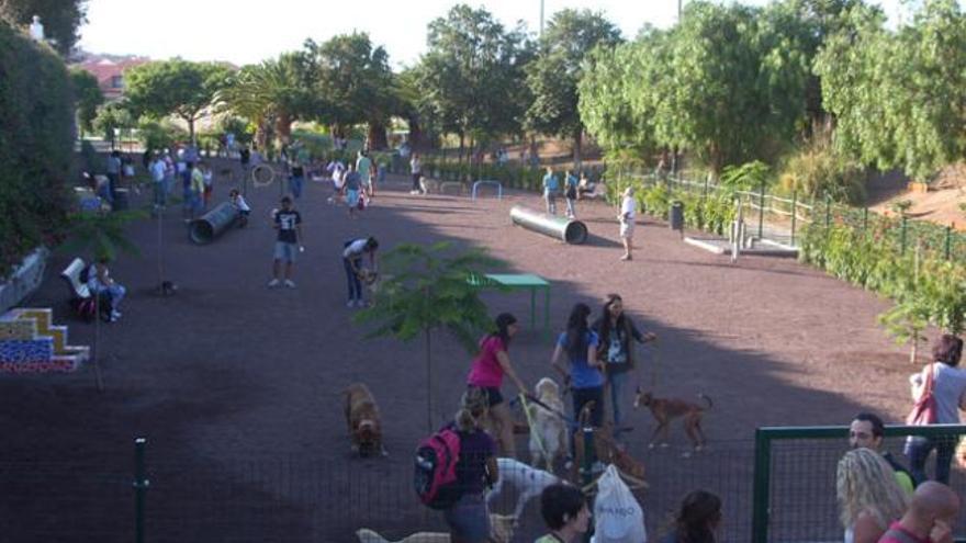 Primeros usuarios del parque para perros del parque de  San Juan.  | lp/dlp
