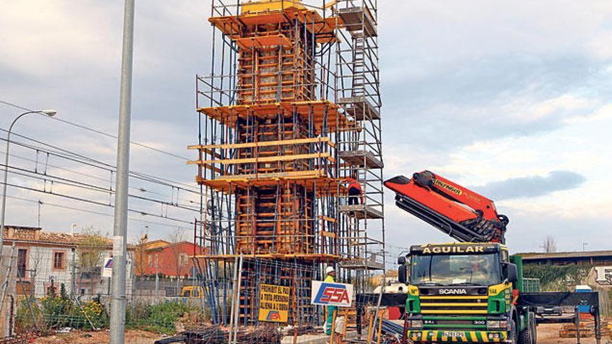 Estado actual de las obras de construcción de la pasarela de Can Foradí.