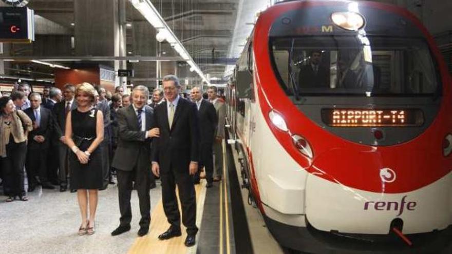 Inauguración del cercanías al aeropuerto de Barajas.