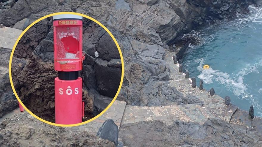 Dos policías locales rescatan a un hombre  en La Palma que se encontraba en apuros en el mar