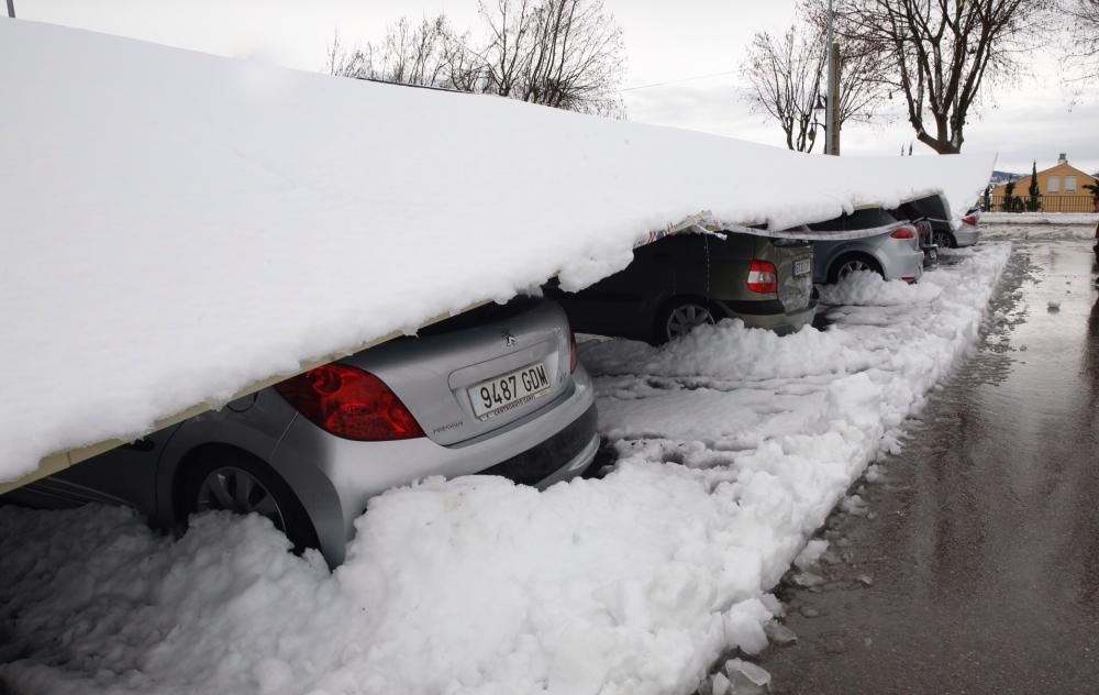 Efectos del temporal de nieve en Requena