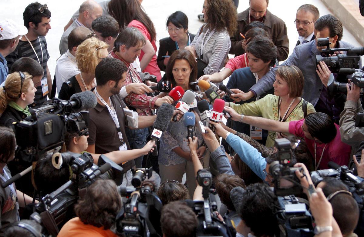 Nawal El Moutawakel, en su visita a Madrid como representante del COI en 2009 para valorar la candidatura madrileña.