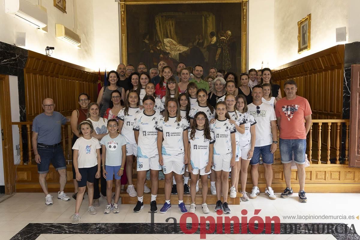 Recepción de los equipos de fútbol de las Escuelas Municipales de Caravaca que han conseguido ascenso