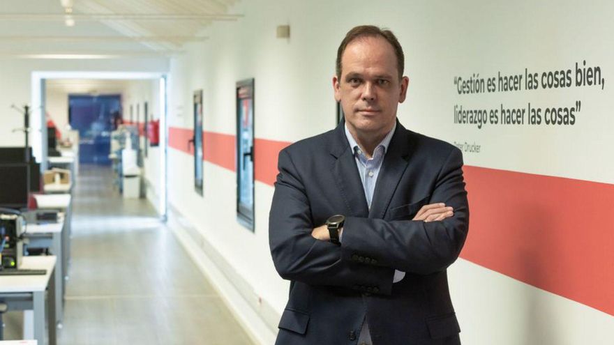 Pablo Martín, en la sede de Izertis en Gijón. |