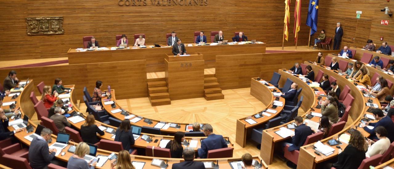 Una imagen del pleno de las Corts