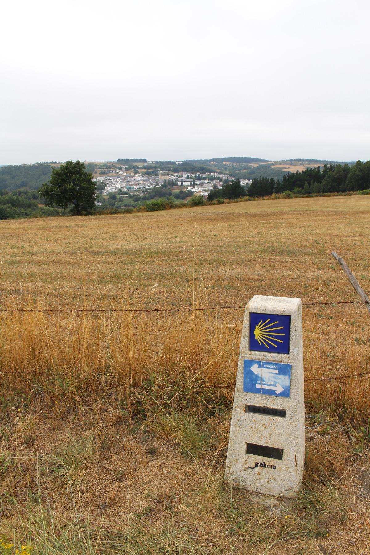 El camino francés a la altura de Portomarín (Lugo)
